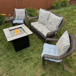 Patio Furniture Set and Firepit