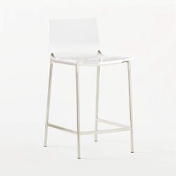 CB2 Chiaro Clear Acrylic Counter Stool With Nickel Legs