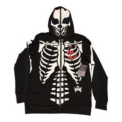Rebel Vengeance Skeleton Zip-Up Hoodie