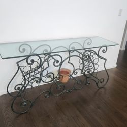 Console Sofa Table with Wine Rack