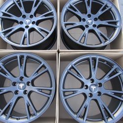Tesla Model Y 19" Gemini Wheels RIMS BLACK 2020 Factory OEM Exchange