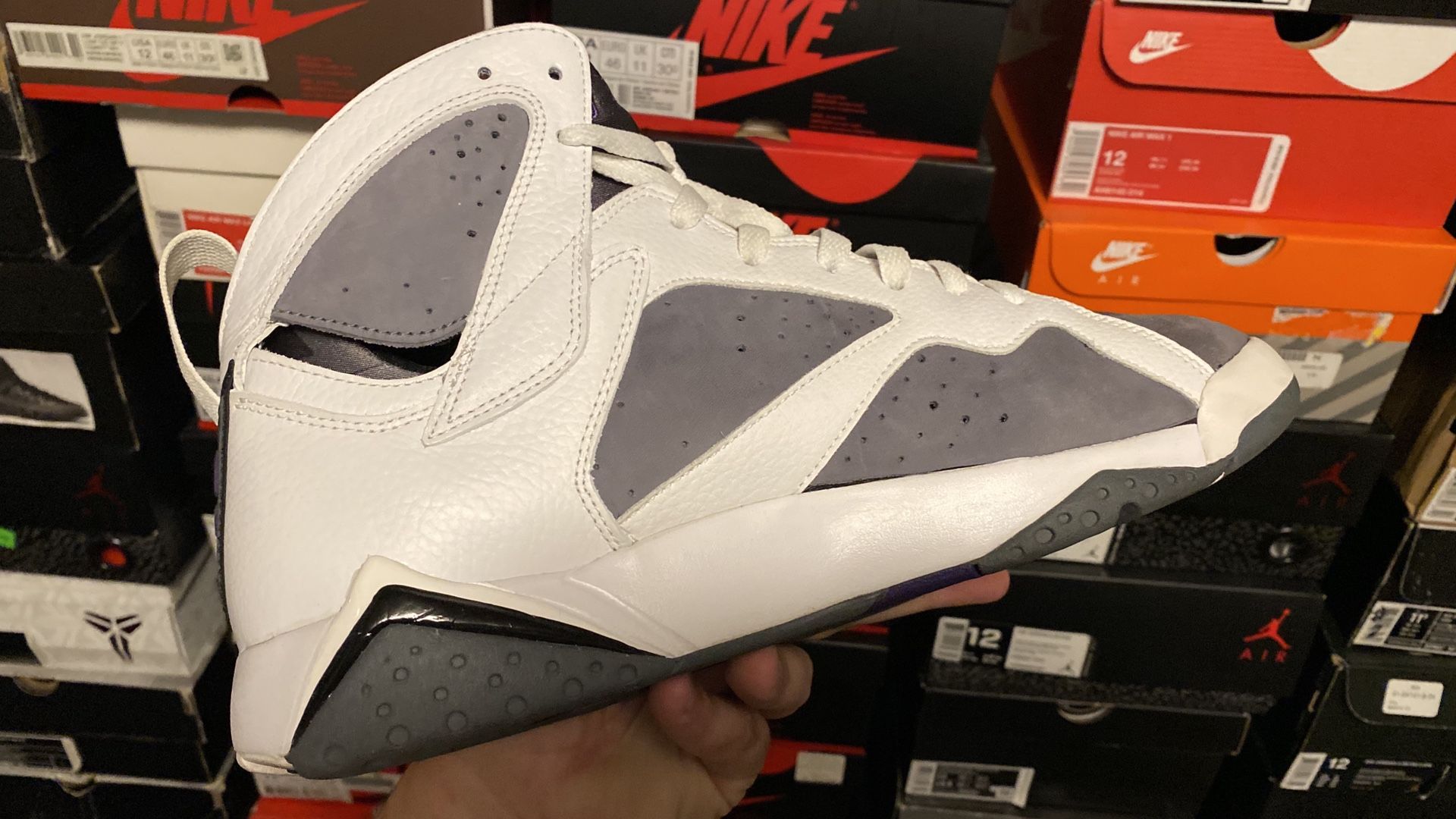 Nike Air Jordan Retro White Varsity Purple Flint Grey Size 12