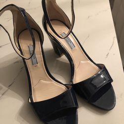 AUTHENTIC PRADA Patent Leather Ankle-Wrap Sandals