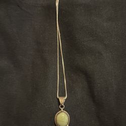 Vintage silver green necklace