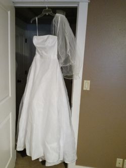 Size 4 Wedding Dress, Veil,Tiara