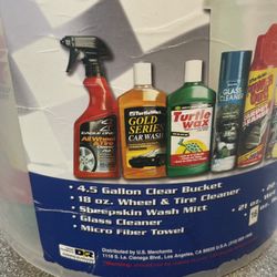 Car Wash Kit Bucket/turtle Wax/Turtle Wax Car Wash /Hardshell Wax/Carpet Cleaner/Glass Cleaner/Tire Care/Mitt /Brush