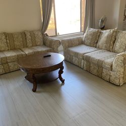 Fabric Sofa Set With Center Table