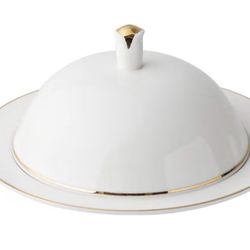 DOITOOL Gold-Edged Ceramic Serving Plate 