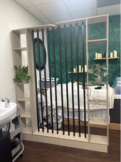 2 Modern Room Divider with Storage Shelves