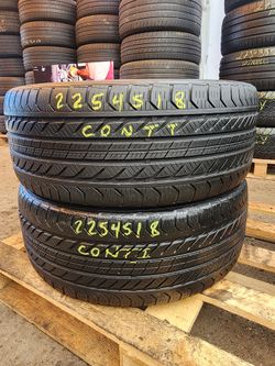 225 40R 18 USED TIRES CONTINENTAL PRO CONTACT 2254018 USED TIRES (PAIR) MOUNT BALANCE INCLUDED