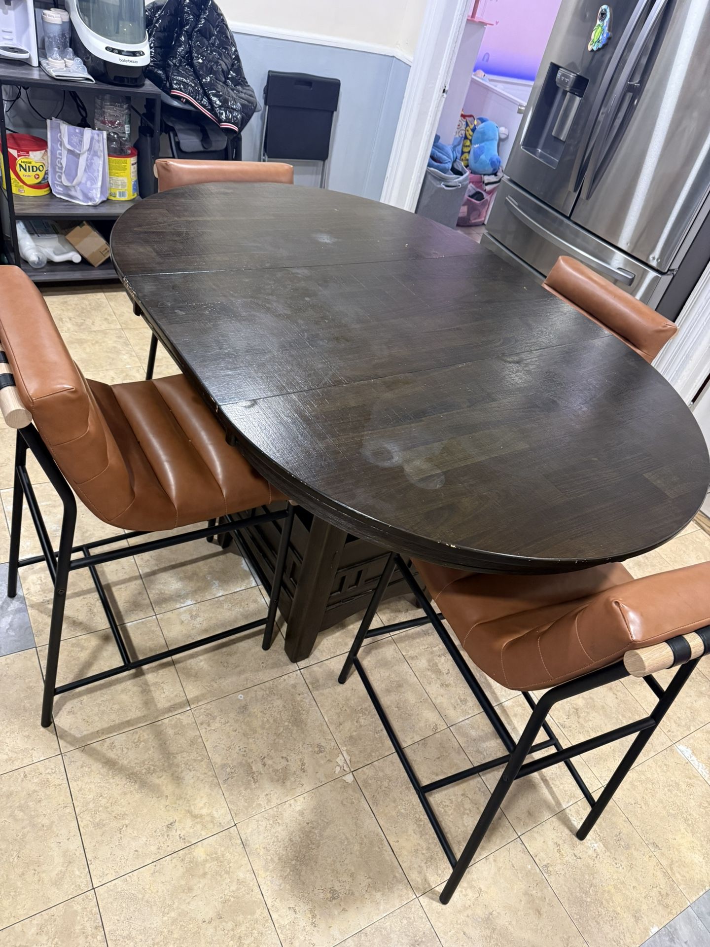 Espresso Dining Table  With 4 Chairs 