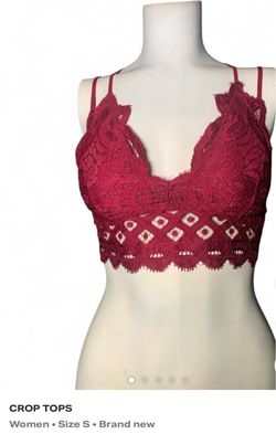 Red Lace Bralette Crop Top Size S