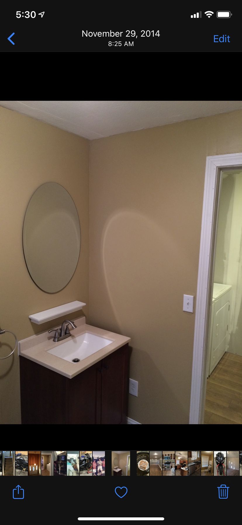 Bathroom vanity and mirror