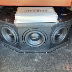 3-Skar 8in Subs In Custom Box With A Hifonics 1900watt Amp