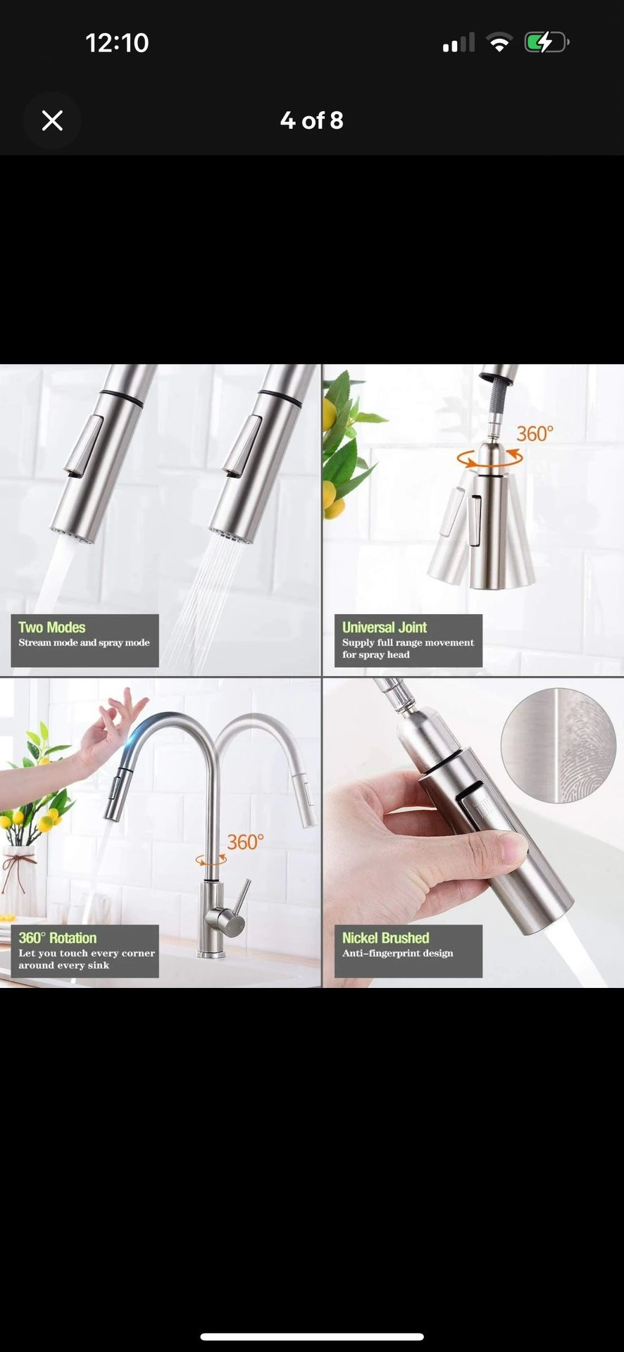Sensor Touch Kitchen Sink Faucet Pull Out Sprayer Mixer Tap Brushed Nickel
