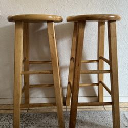 Natural Tan Wood Stools