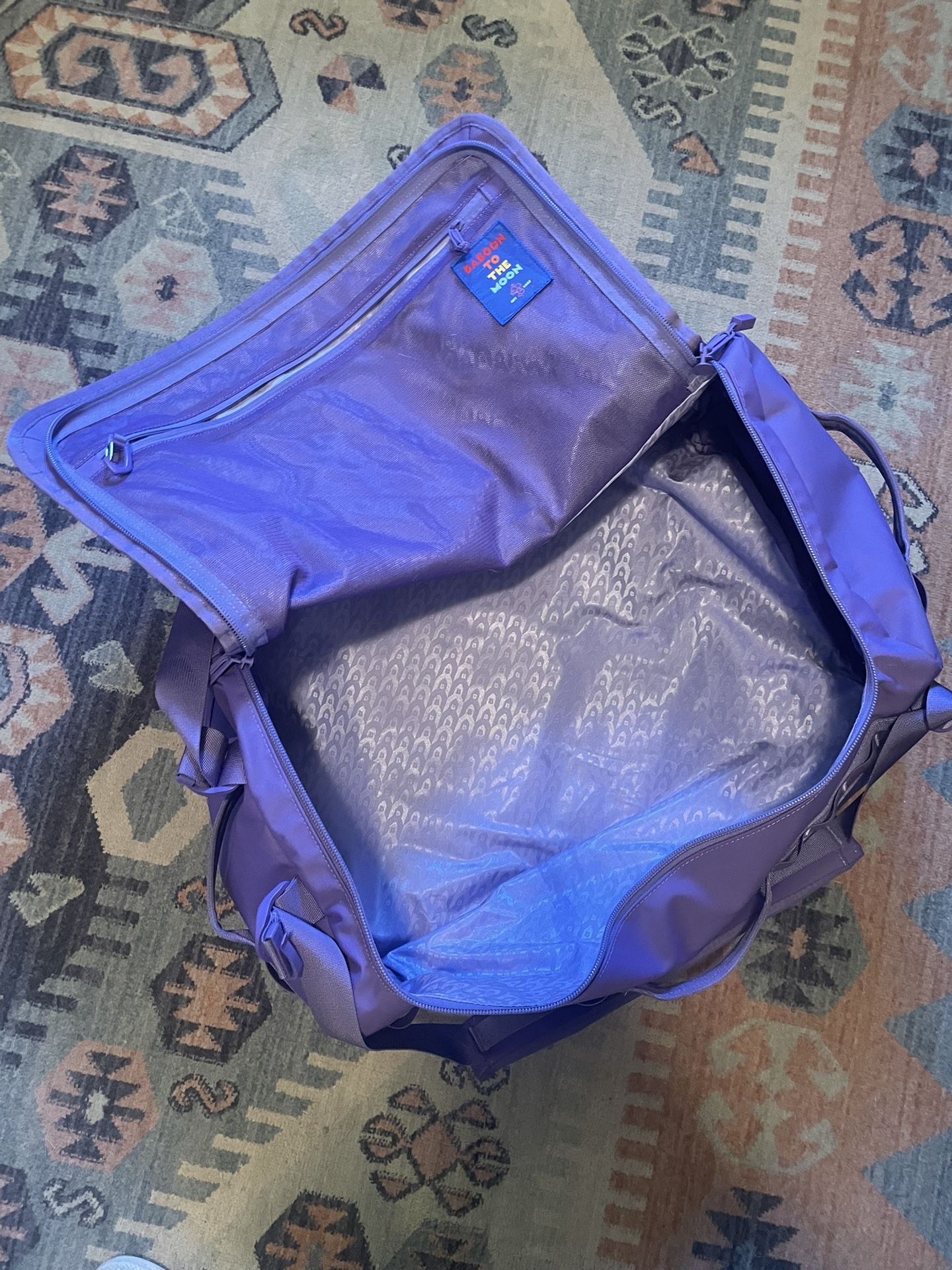 60L Purple Baboon To The Moon Duffle/backpack