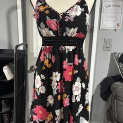 NWOT Black Floral Dress