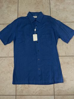 NWT Valentino Studio Blue Short Sleeve Button-Up Polo Shirt Men’s XXL
