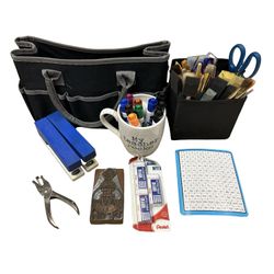 Teacher Classroom Supply Lot Tote Mug Paint Brushes Erasers