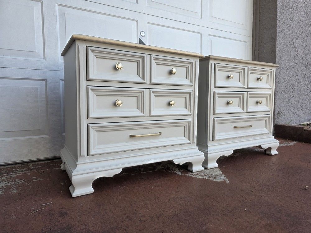 Set Of 2 Matching Nightstands Freshly Refinished
