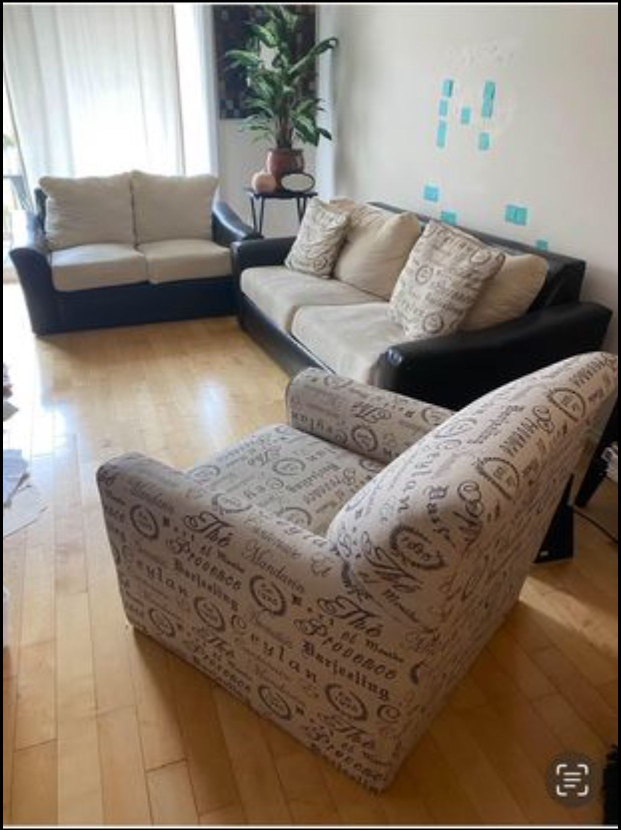 2 Sofas Leather Suede Brown