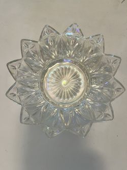 Vintage Federal Glass Iridescent Petal Pattern Bowl