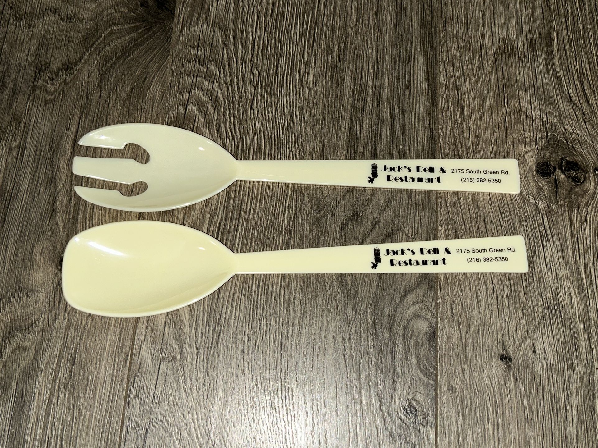Vintage JACK'S DELI & RESTAURANT Advertising Utensils Spoons Plastic Set