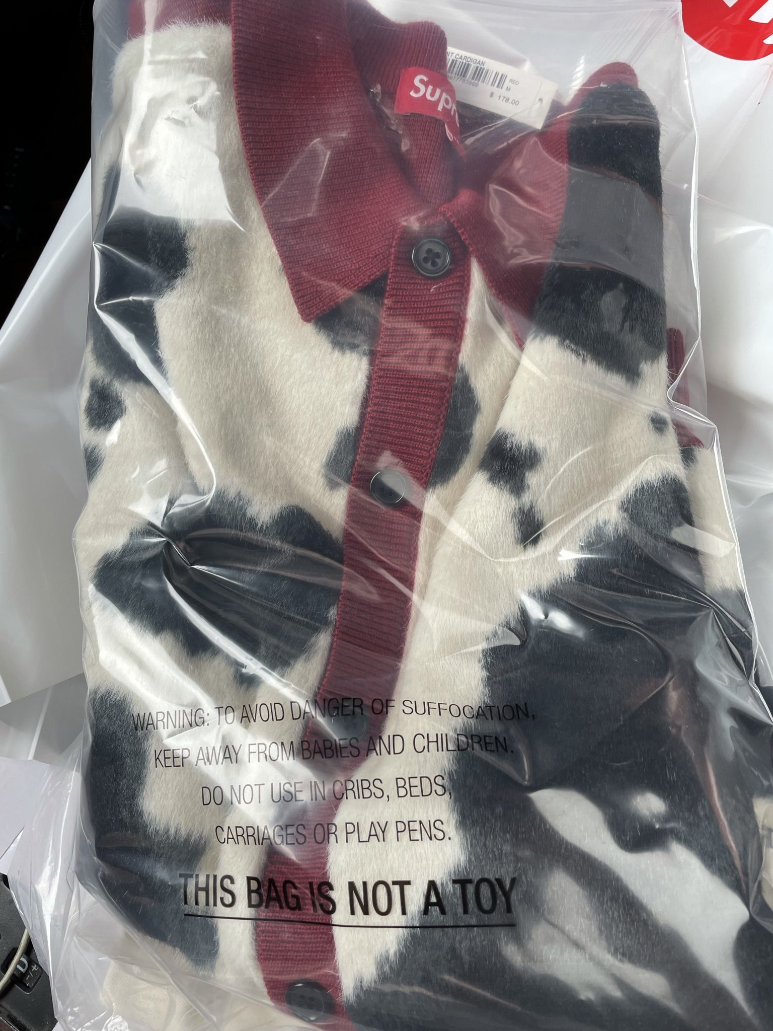 Supreme 21fw Cow Print Cardigan XL Supreme Cow Print Cardigan 