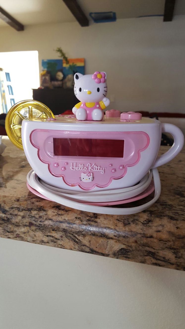 Hello kitty teacup nightlight radio alarm clock