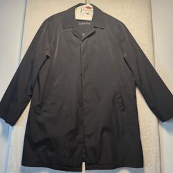 Calvin Klein Park Trench/Rain Coat Black Men's 46R 2XL