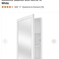 Glacier Bay 15.25 in. W x 26 in. H Rectangular Framed Surface-Mount Bathroom Medicine Cabinet with Mirror in White