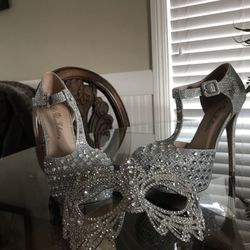 Silver heels size 8.5