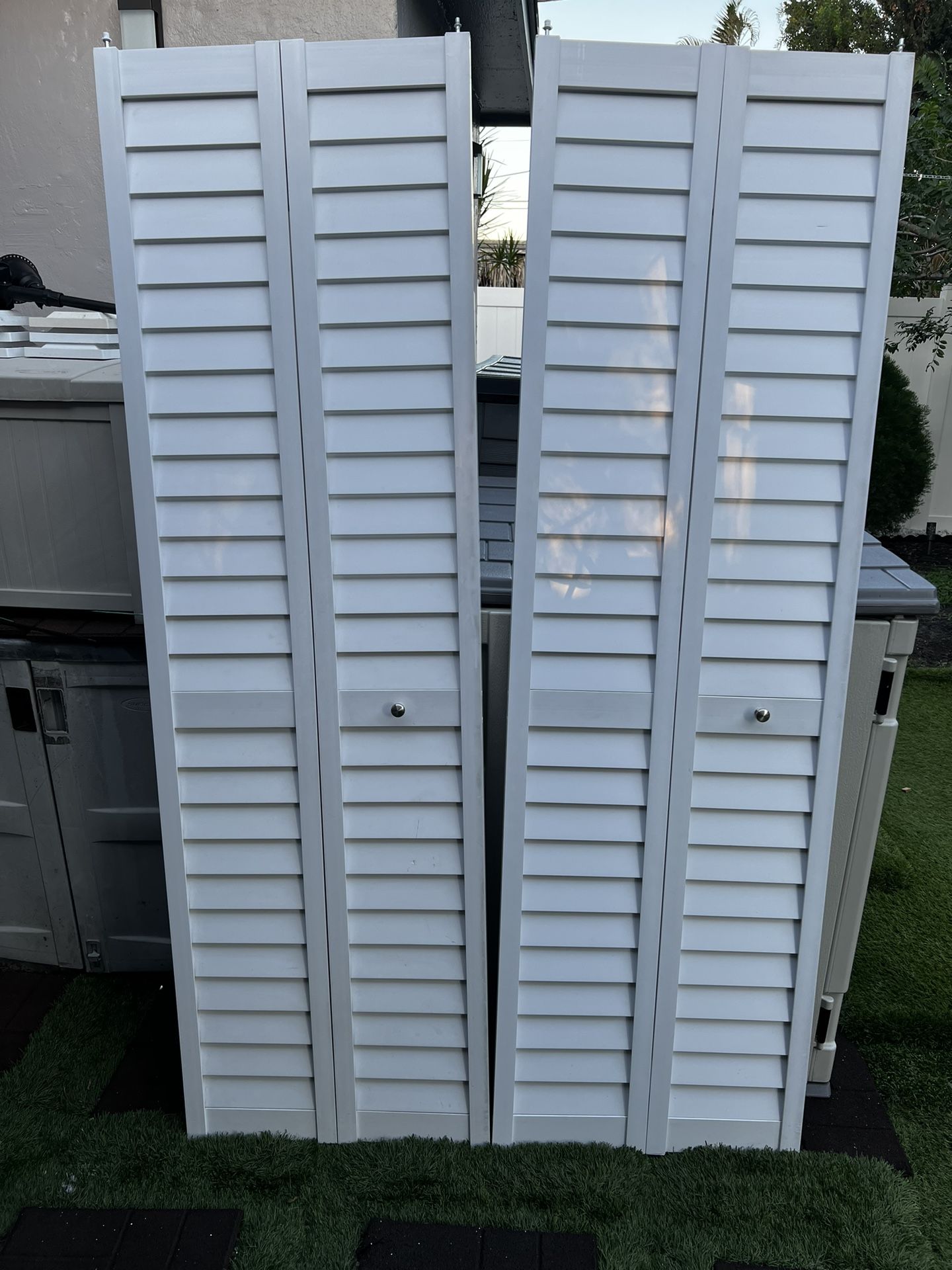 PVC Louvered Interior Bifold Doors, 77 in. H x 23-1/2 in. W, White (Set)