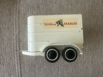Vintage Tonka Stables White Horse Trailer Pressed Steel 52620 Collectible Toy 1970