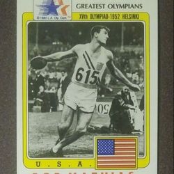 Greatest Olympians 1983 Bob Mathius U.S.A. Summer Games 1952 Helsinki #59 Decathalon Olympics Vintage Collectible Sports Card