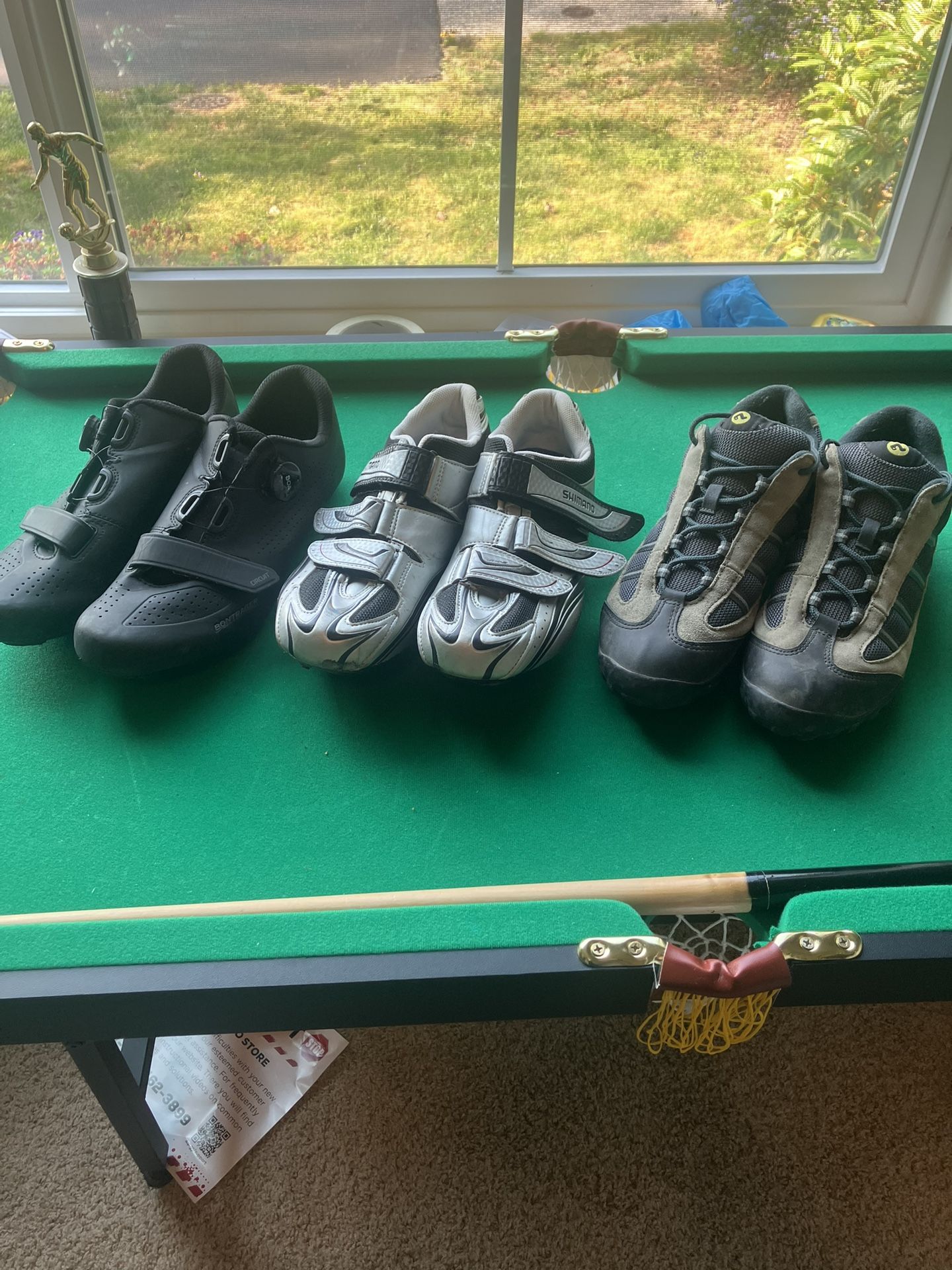 cycling shoes with cleats mens size 9, 10, and 11