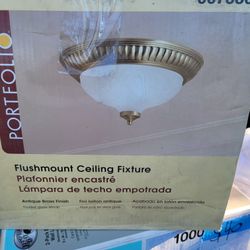 Portfolio Antique Brass Model LC2011AB Flushmount Ceiling Fixture