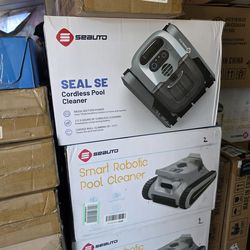Seauto seal SE cordless robotic pool cleaner designed for in-ground and above-ground pools up to 1,614–1,640 sq. ft.. It features sonar 2.5 hours runt