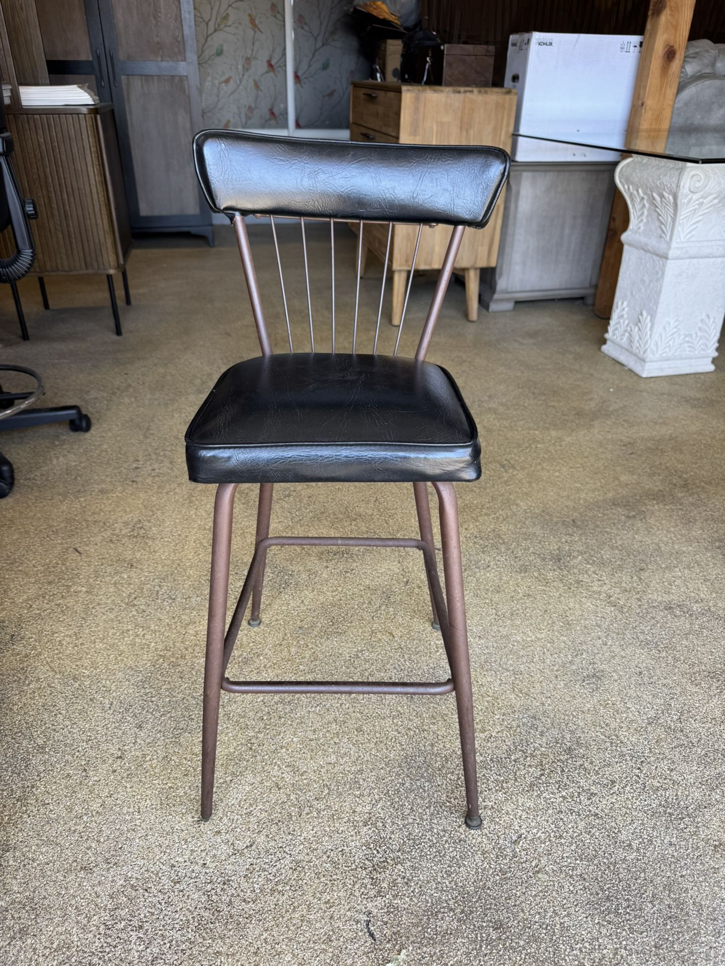 1950s Mid Century Atomic Metal Barstool or Highchair