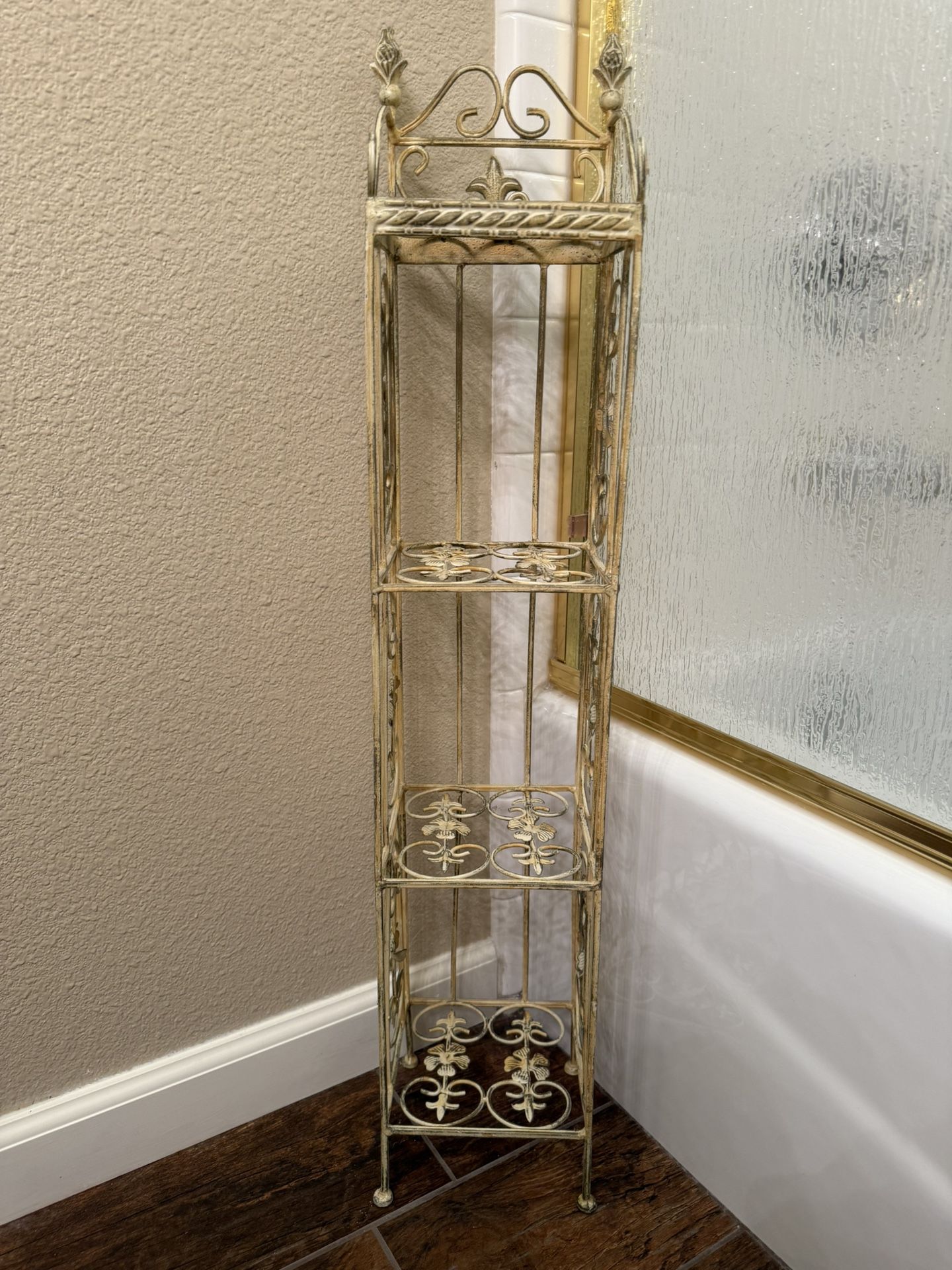 Vintage Metal Corner Shelf