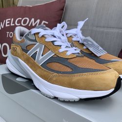 New Original New Balance 990 V6 Mens Sneakers Shoes Zapatos Made in USA 🇺🇸 Sz 8.5 Grey/ Wheat 🔥