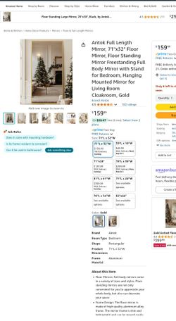 Antok Full Length Mirror 71 × 32