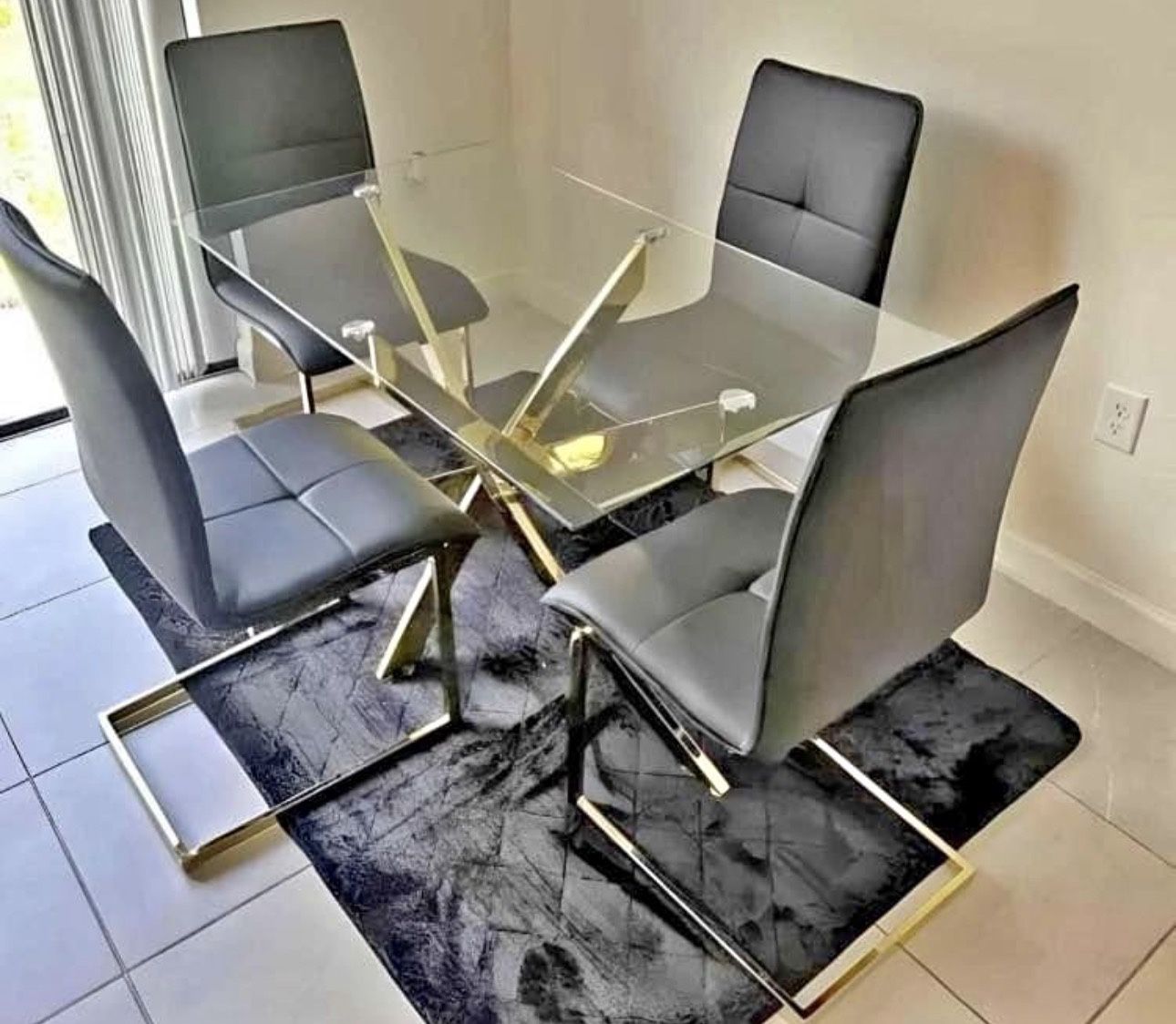 black dining table set 4 chairs new gold table