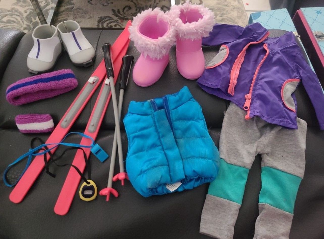DOLL WINTER SKI CLOTHES SET FITS AMERICAN GIRL DOLLS
