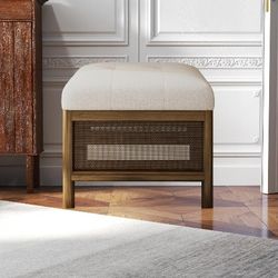 Sofa Ottoman Chairs, Solid Wood for Living Room & Bedroom (21.5x16x17inch)