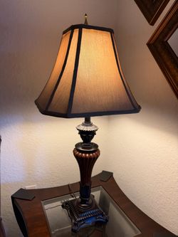 Traditional Table Lamp with Fabric Shade