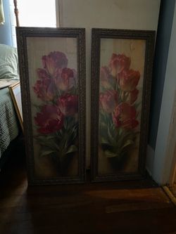 Pair of Framed Tulip Floral Prints