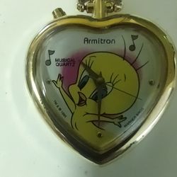 Antique Armitron Musical Pocket Watch Tweety Bird