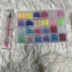 Brand New Nail Stones 24 Colors With Pen